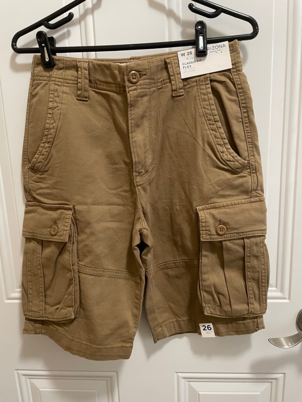 Arizona Jean Company Classic Fit Flex Khaki Cargo Shorts for Men